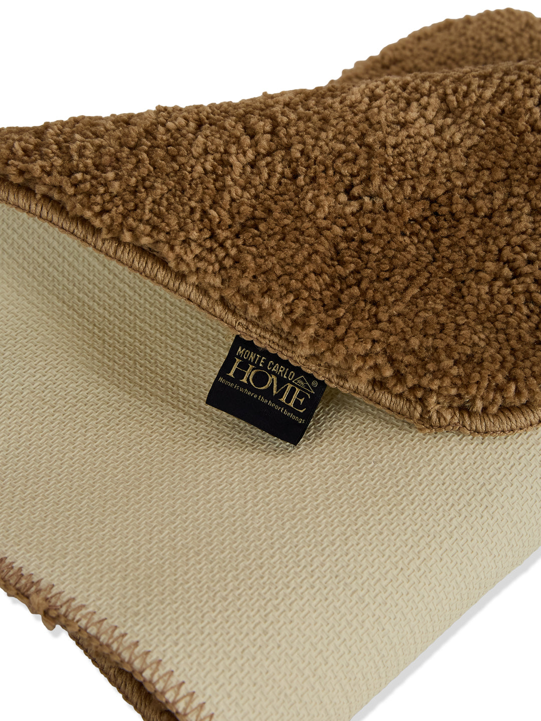 Monte Carlo Brown Solid Polyester 2000 GSM Soft and Absorbent Anti-Skid Bath Mat