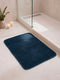 Monte Carlo Navy Blue Solid Polyester 2000 GSM Soft and Absorbent Anti-Skid Bath Mat