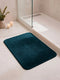 Monte Carlo Teal Blue Solid Polyester 2000 GSM Soft and Absorbent Anti-Skid Bath Mat