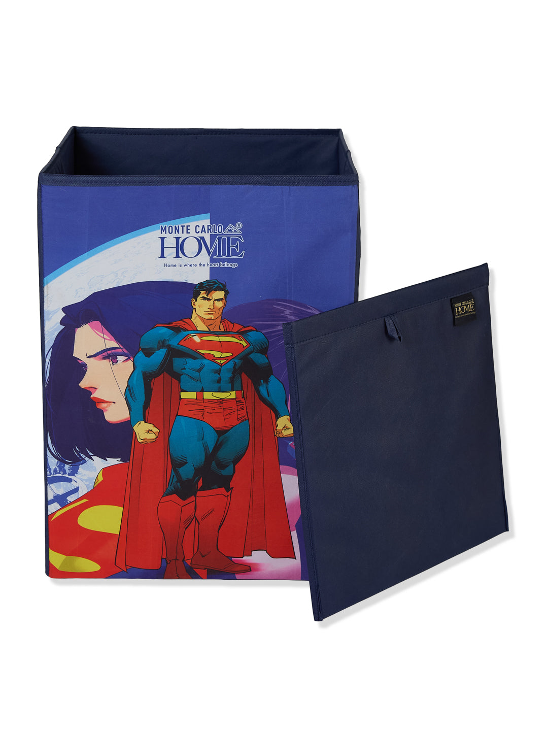 Monte Carlo Cartoon Print Polyester Foldable Laundry Storage Bag with Lid
