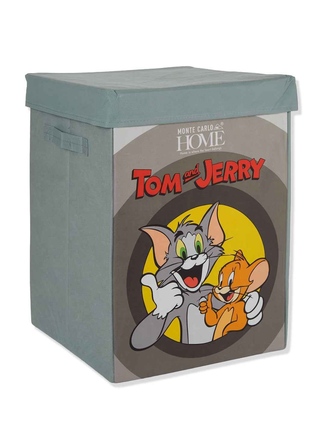 Monte Carlo Cartoon Print Polyester Foldable Laundry Storage Bag with Lid