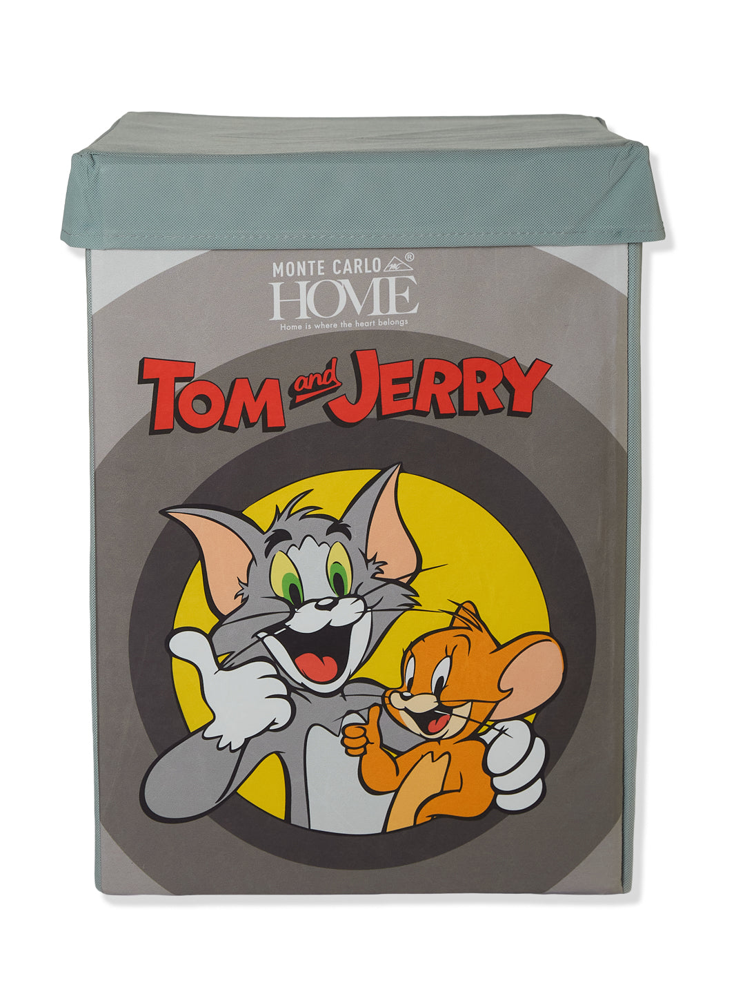 Monte Carlo Cartoon Print Polyester Foldable Laundry Storage Bag with Lid