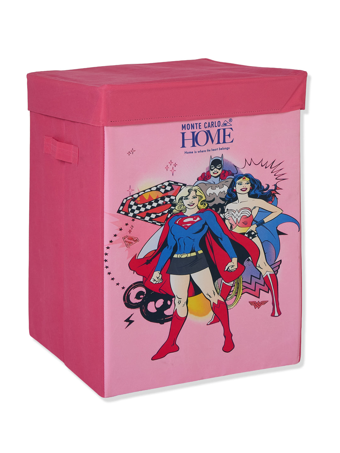 Monte Carlo Cartoon Print Polyester Foldable Laundry Storage Bag with Lid