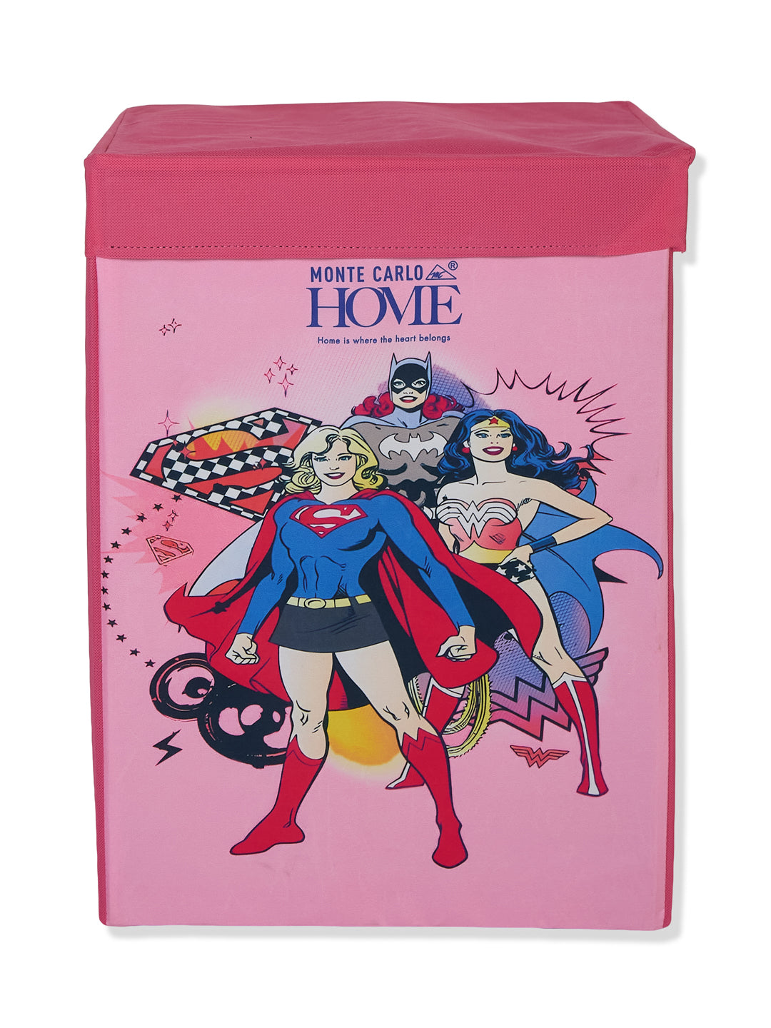 Monte Carlo Cartoon Print Polyester Foldable Laundry Storage Bag with Lid
