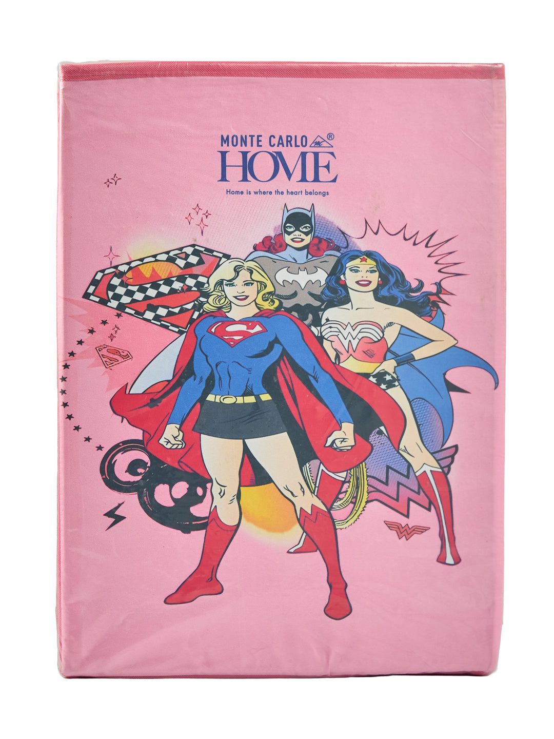 Monte Carlo Cartoon Print Polyester Foldable Laundry Storage Bag with Lid