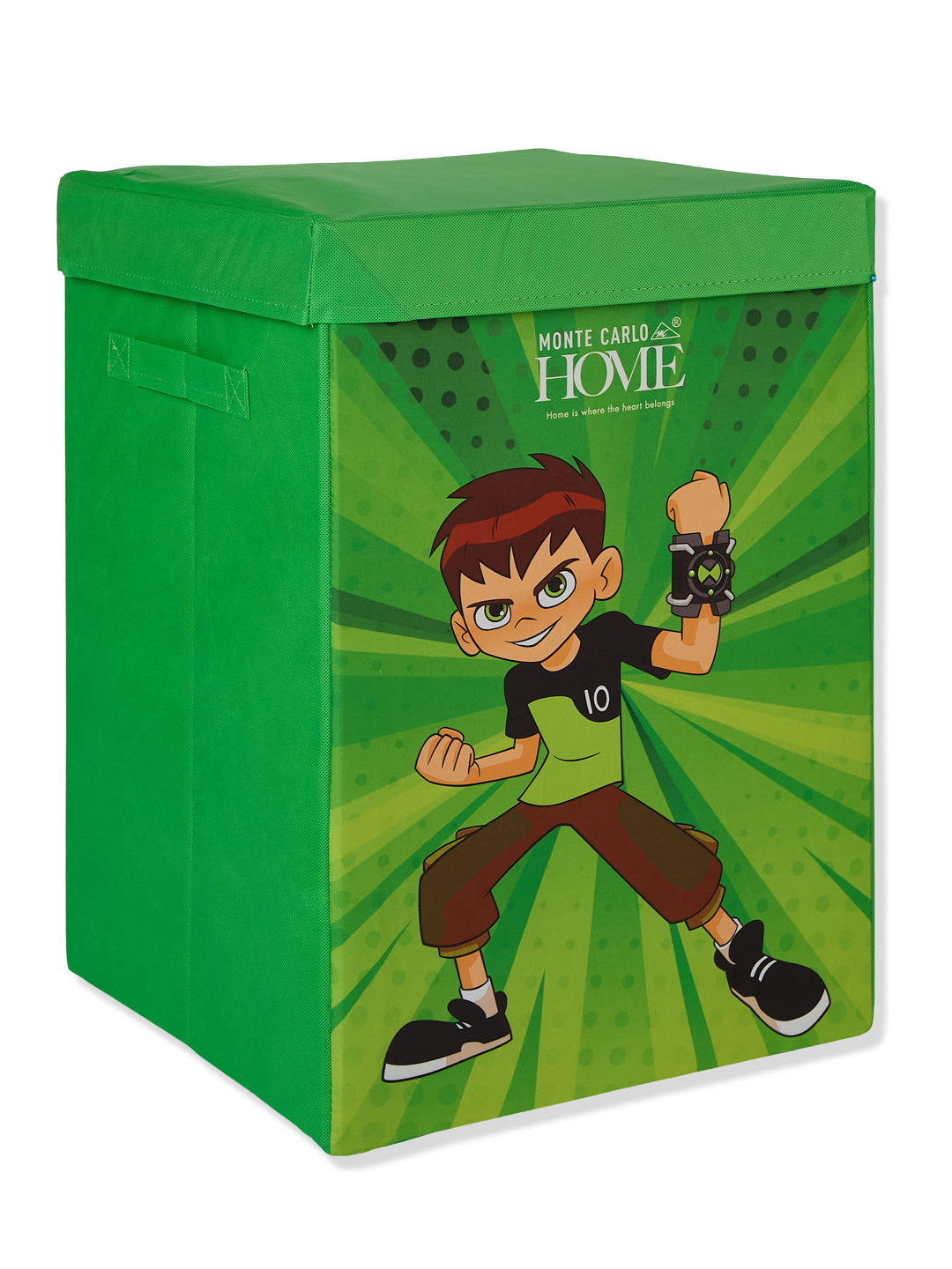 Monte Carlo Cartoon Print Polyester Foldable Laundry Storage Bag with Lid