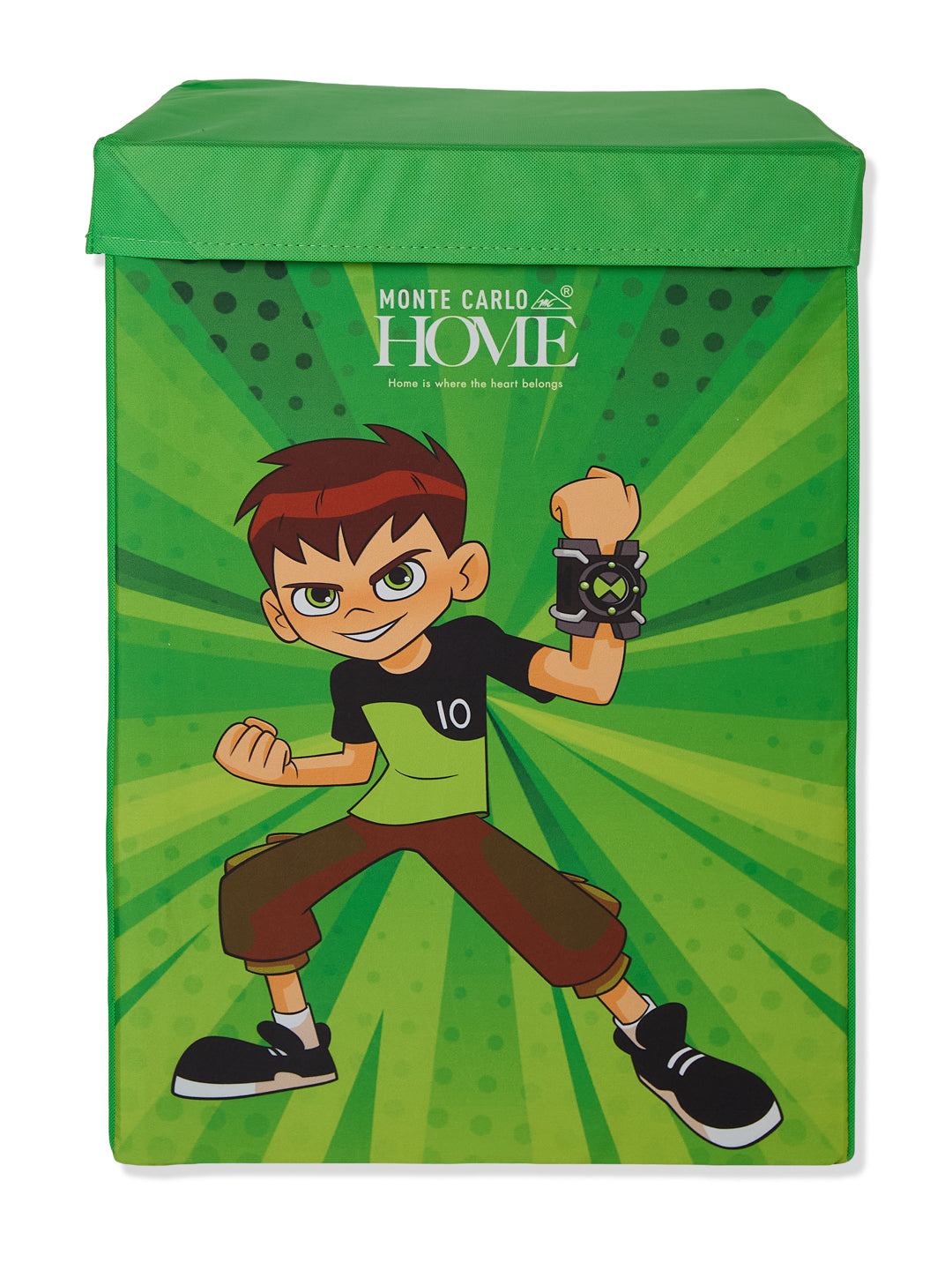 Monte Carlo Cartoon Print Polyester Foldable Laundry Storage Bag with Lid