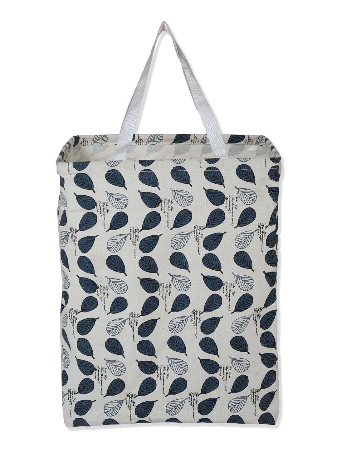 Monte Carlo Leaf Print Cotton Laundry Storage Bag with Handles