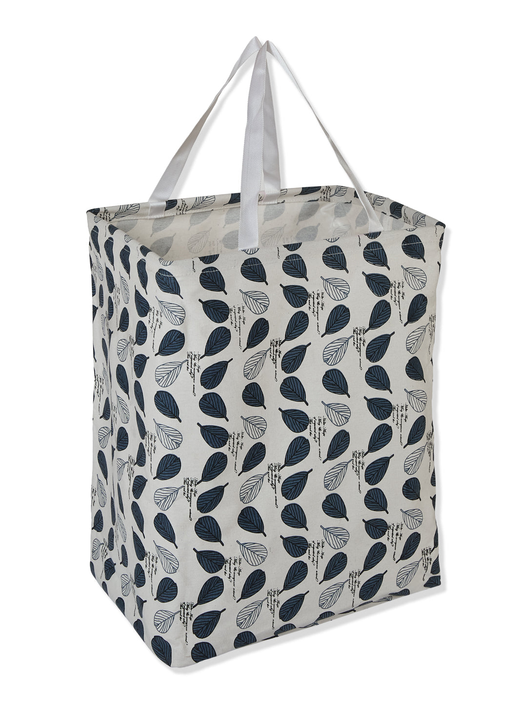 Monte Carlo Leaf Print Cotton Laundry Storage Bag with Handles