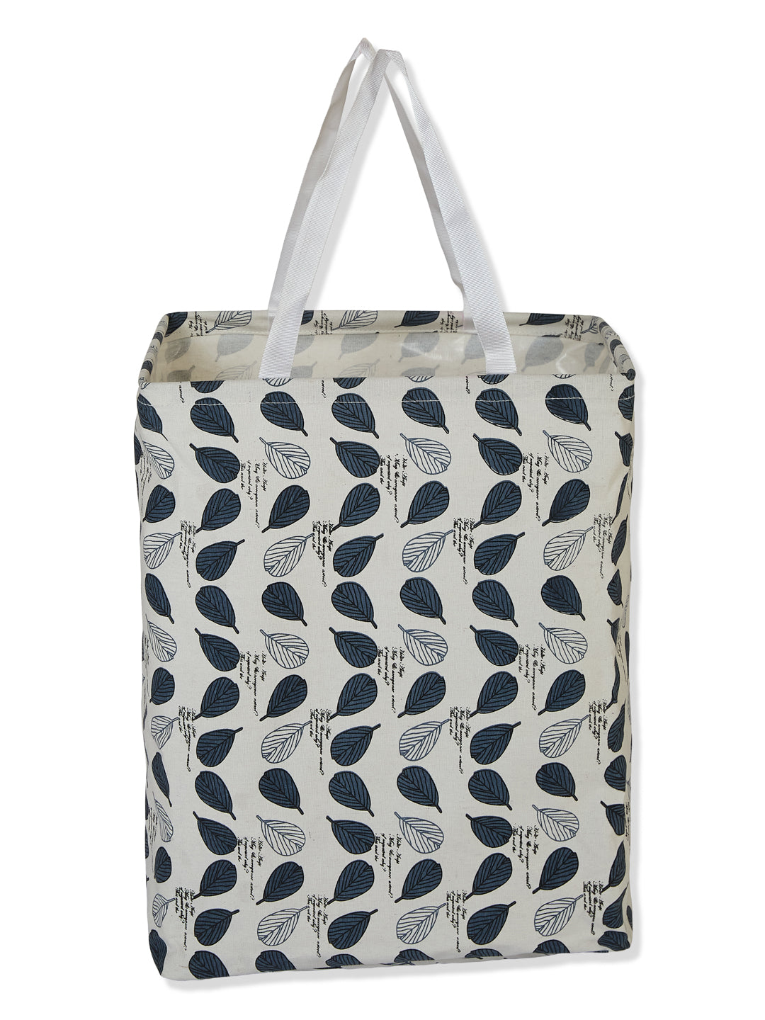 Monte Carlo Leaf Print Cotton Laundry Storage Bag with Handles