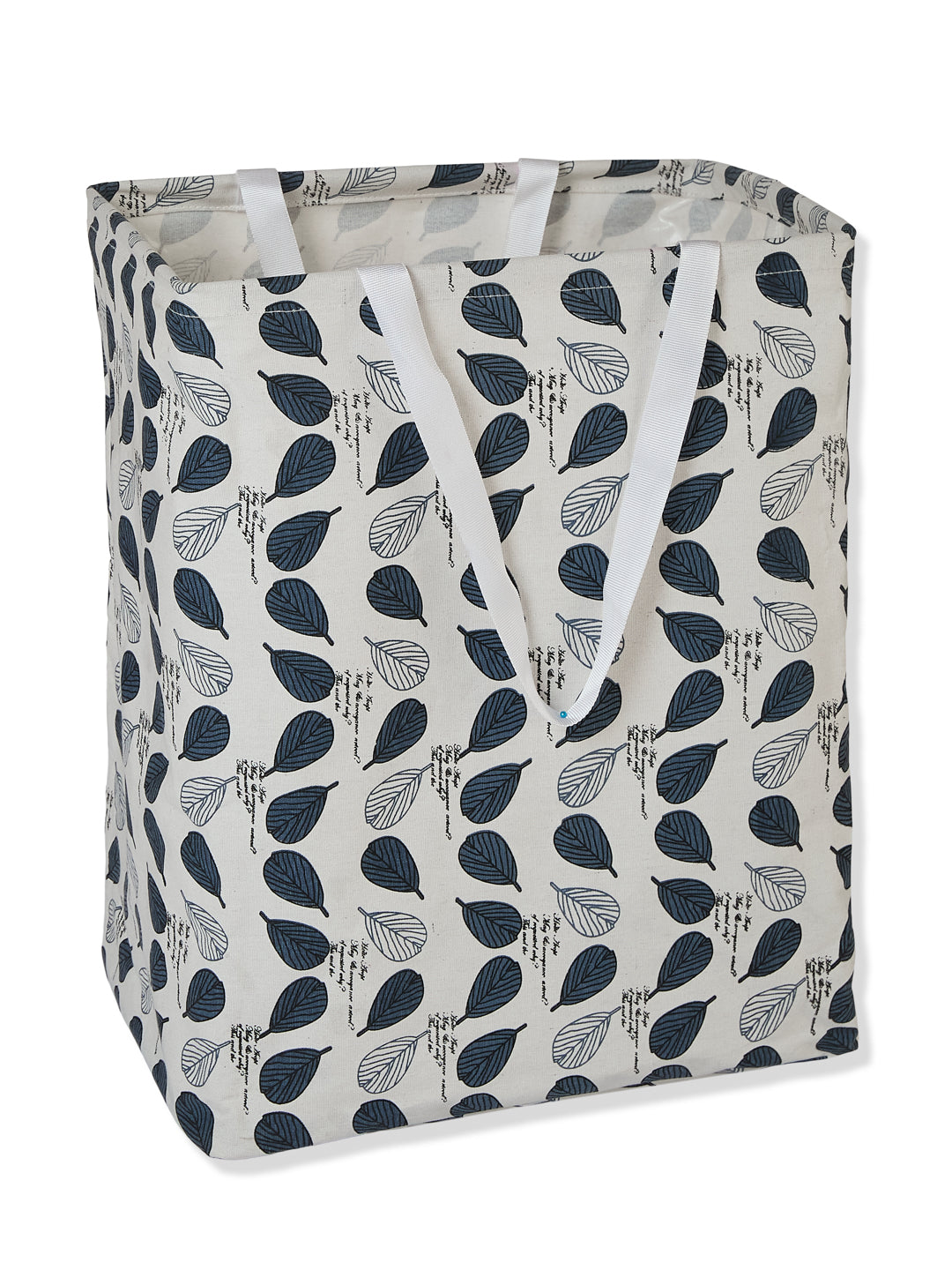 Monte Carlo Leaf Print Cotton Laundry Storage Bag with Handles