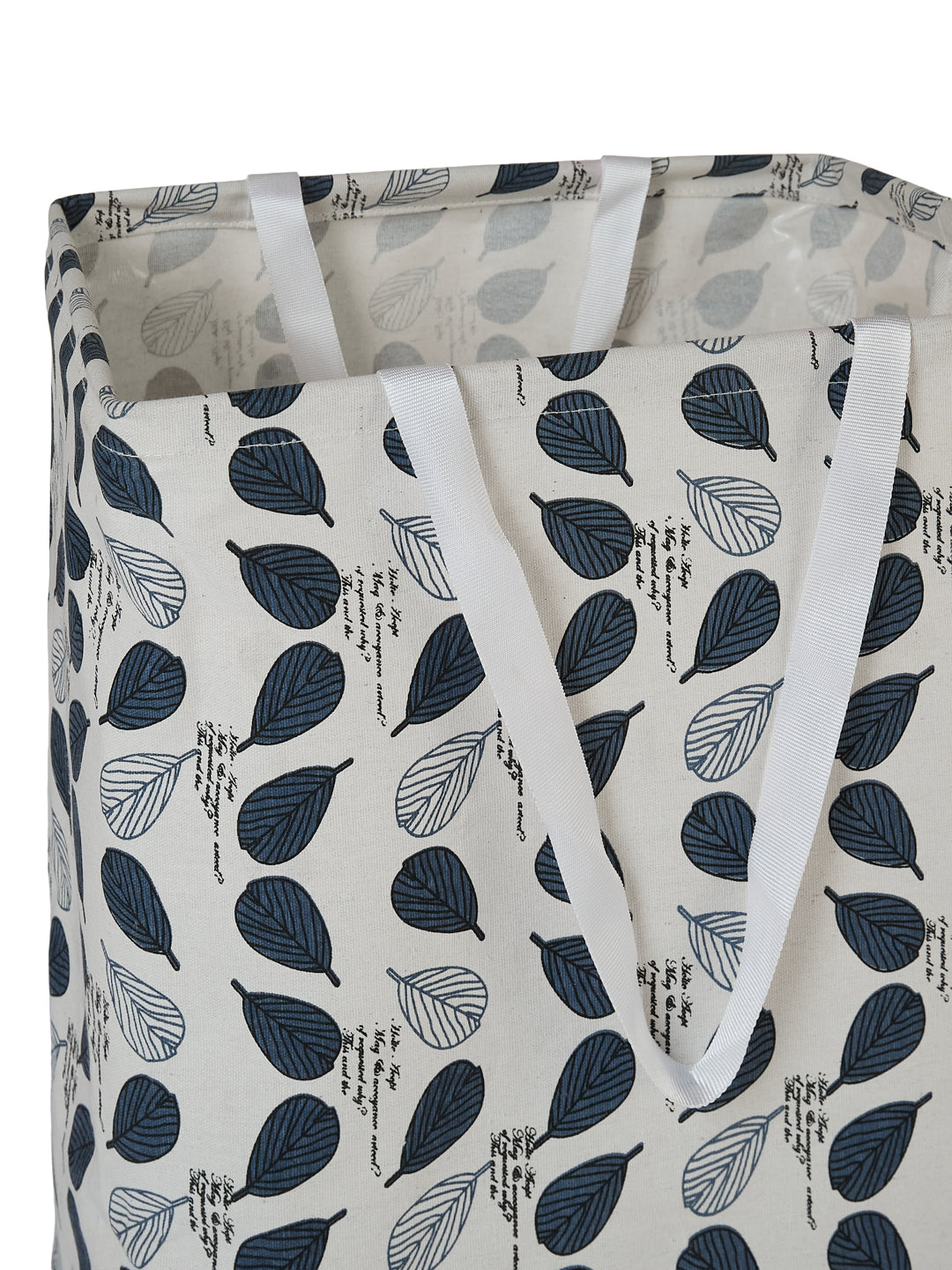 Monte Carlo Leaf Print Cotton Laundry Storage Bag with Handles