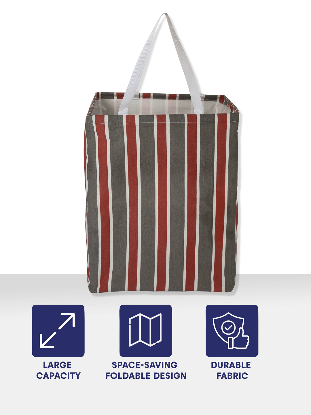 Monte Carlo Stripe Cotton Laundry Storage Bag with Handles