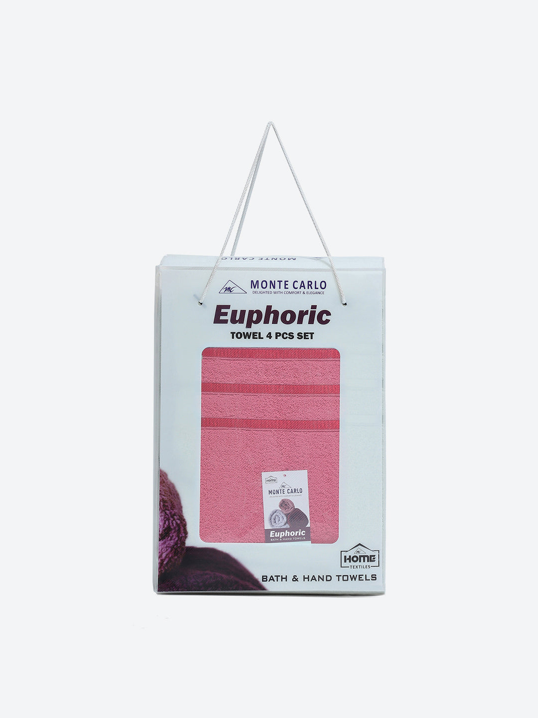 NAvy Blue & Pink Cotton 525 GSM Towel Set Pack of 4 (2 Bath & 2 Hand Towels)