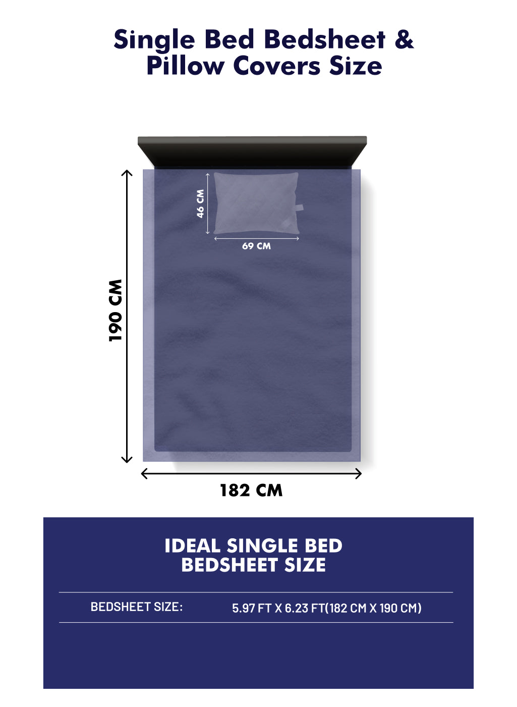 144TC Pure Cotton Single Bed 1 Bedsheet with 2 Pillow Covers (Insignia)
