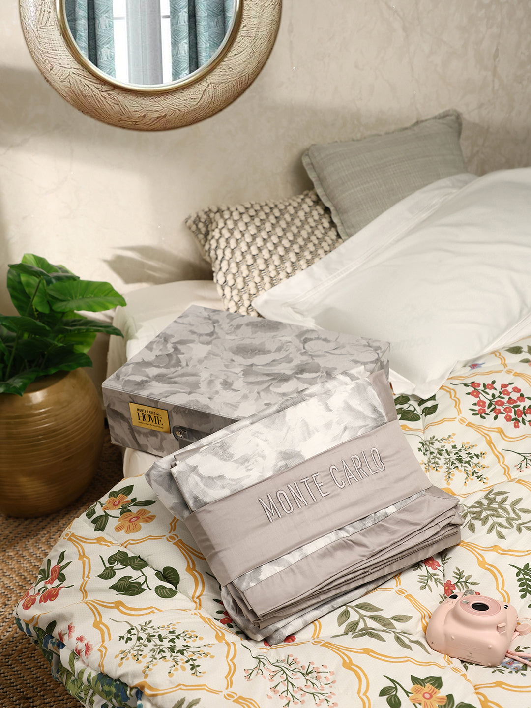 300 TC Cotton King Size Luxury 7 Pc Bedding Set (Heritage)