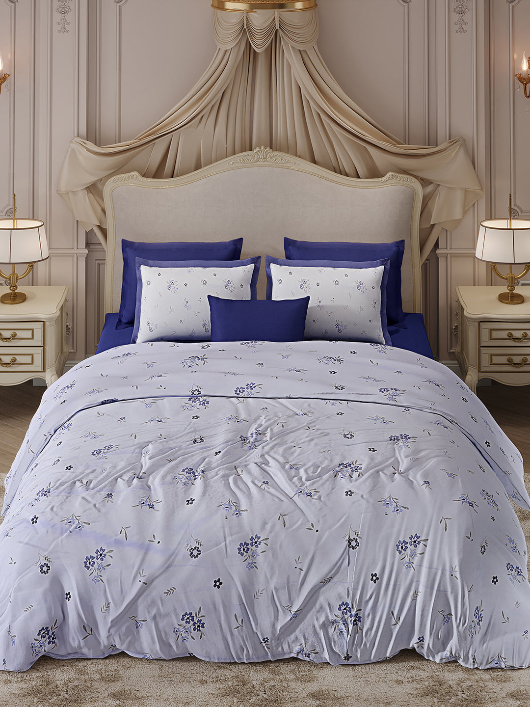 300 TC Cotton King Size Luxury 7 Pc Bedding Set (Heritage)