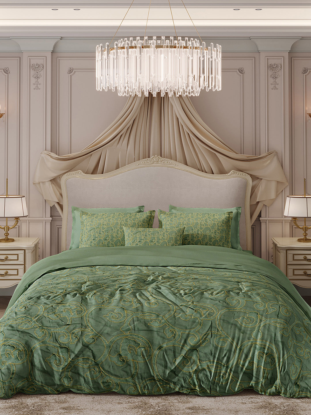 400 TC Cotton King Size Luxury 10 Pc Bedding Set (Matrix)