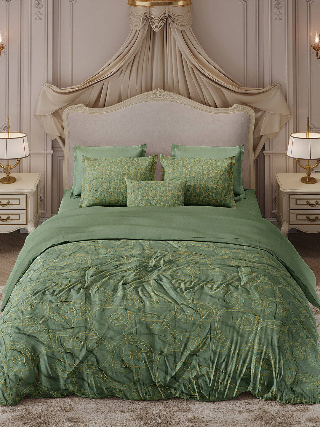 400 TC Cotton King Size Luxury 10 Pc Bedding Set (Matrix)