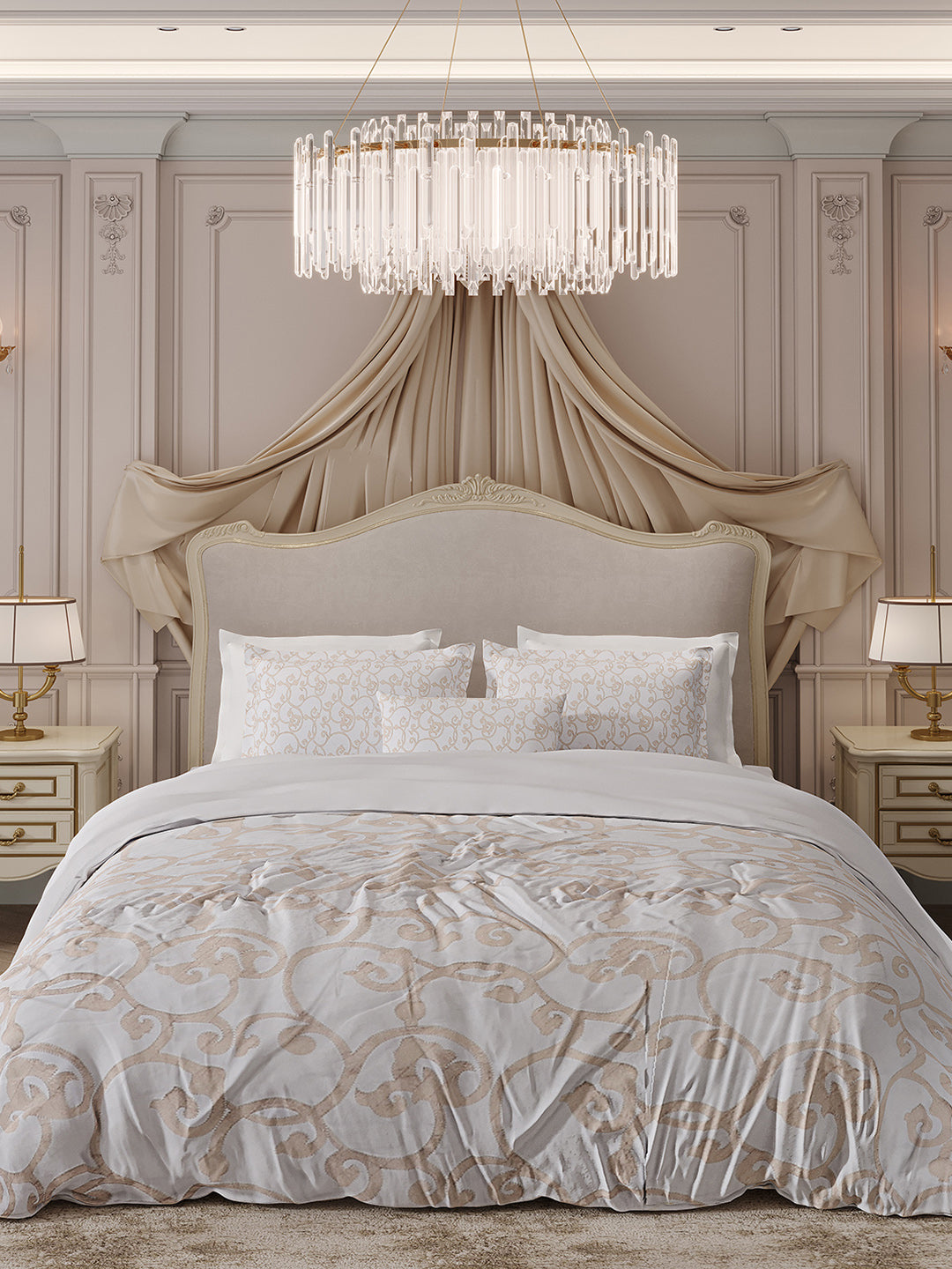 400 TC Cotton King Size Luxury 10 Pc Bedding Set (Matrix)