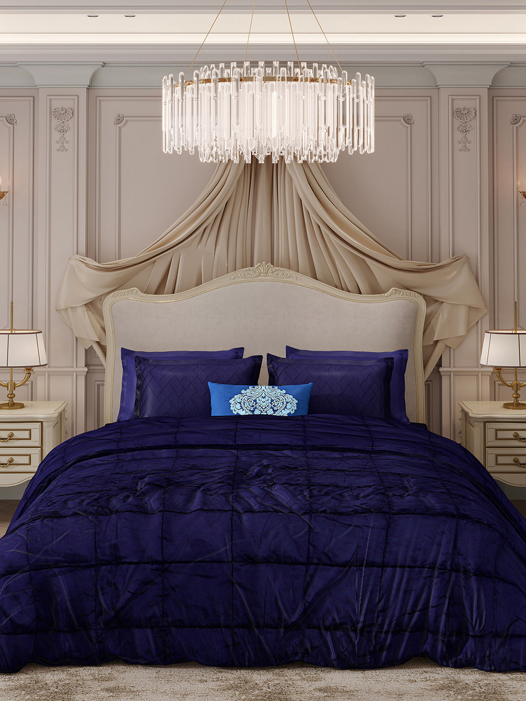 300 TC Cotton King Size Luxury 11 Pc Bedding Set (Trousseau)