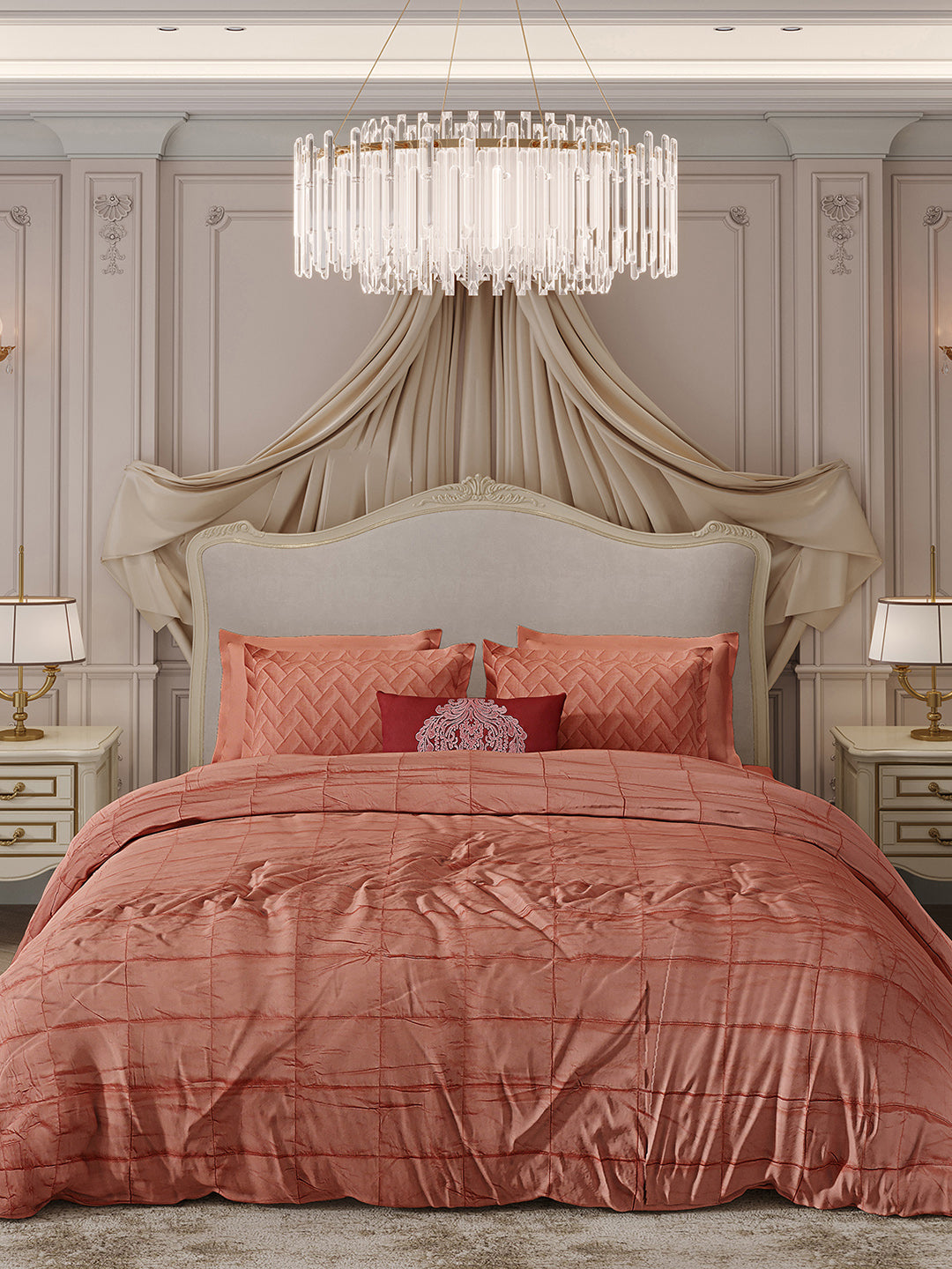 300 TC Cotton King Size Luxury 11 Pc Bedding Set (Trousseau)