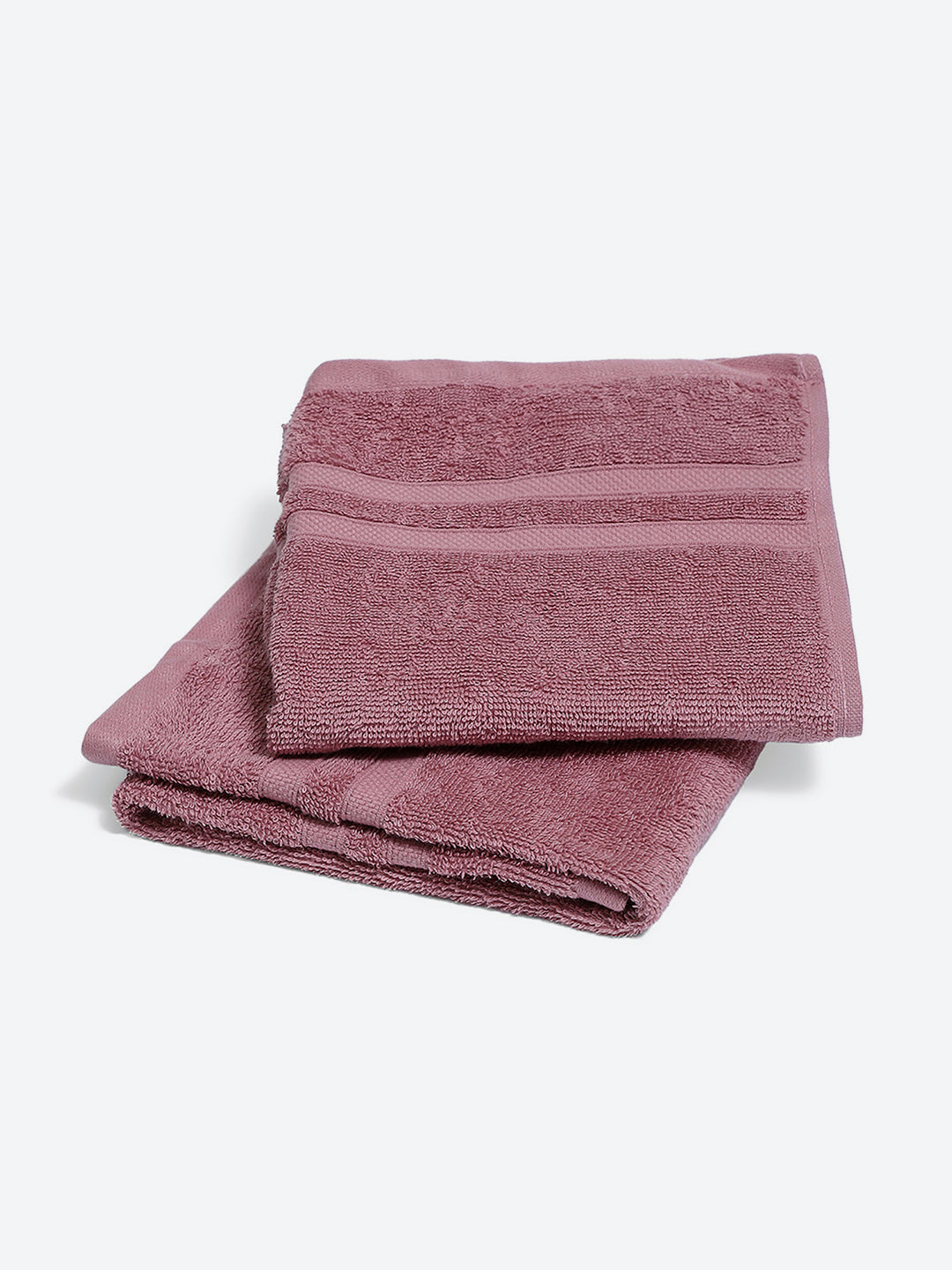 Pink Cotton 525 GSM Hand Towels (Pack of 2)