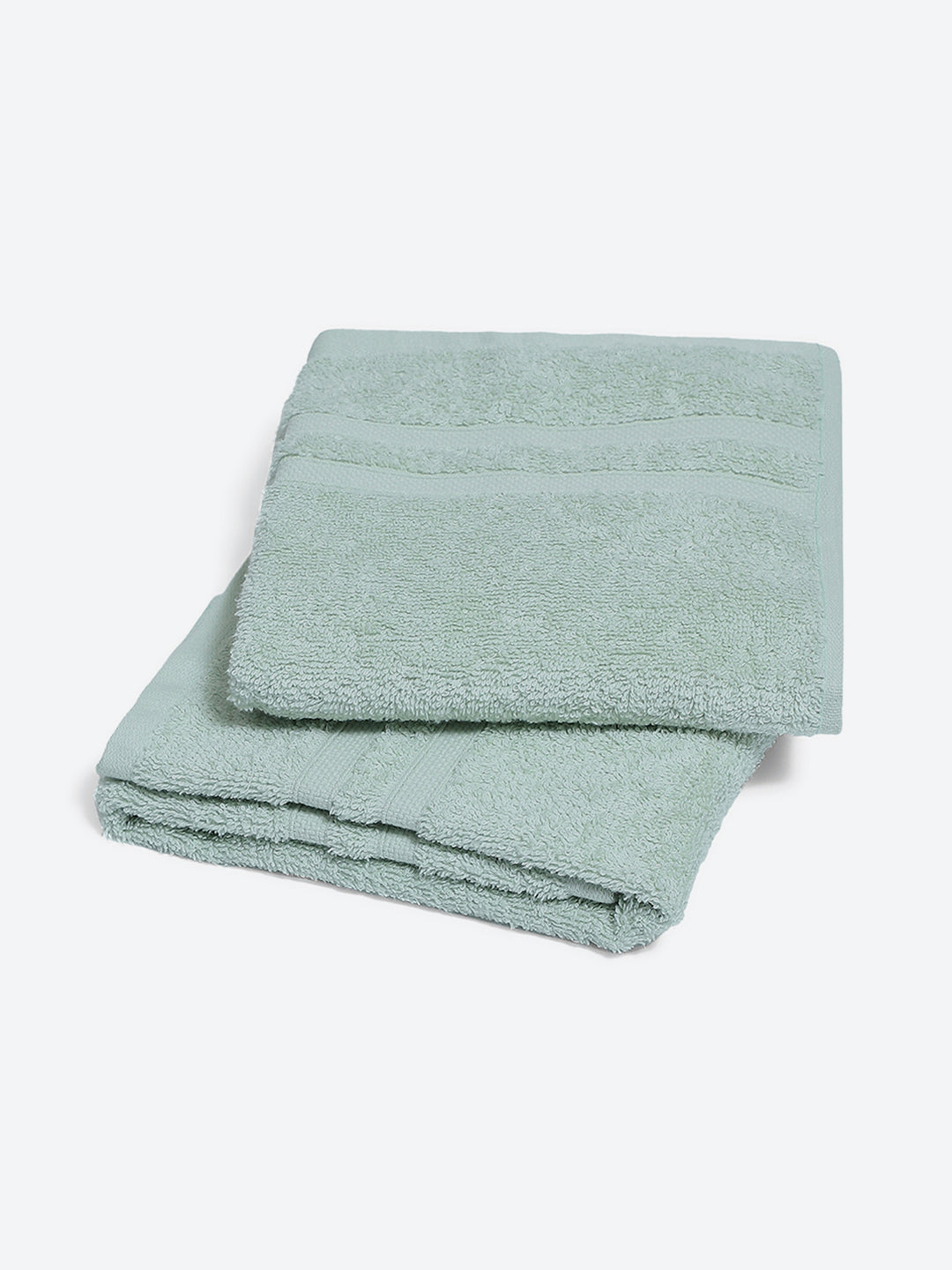Sea Green Cotton 525 GSM Hand Towels (Pack of 2)
