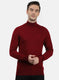 Men Maroon Solid Pullover