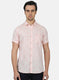 Men Peach Printed Linen Shirt