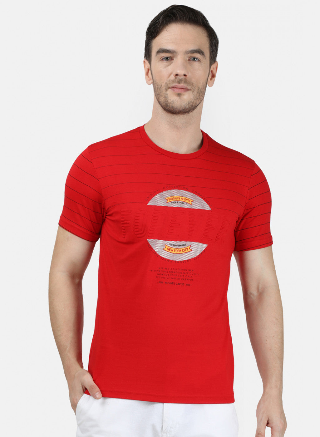 Mens Red Printed T-Shirt