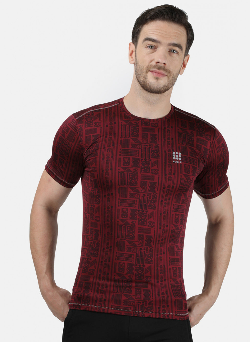 Rock.it Men Maroon Printed T-Shirt