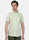 Men Green Printed Linen Shirt