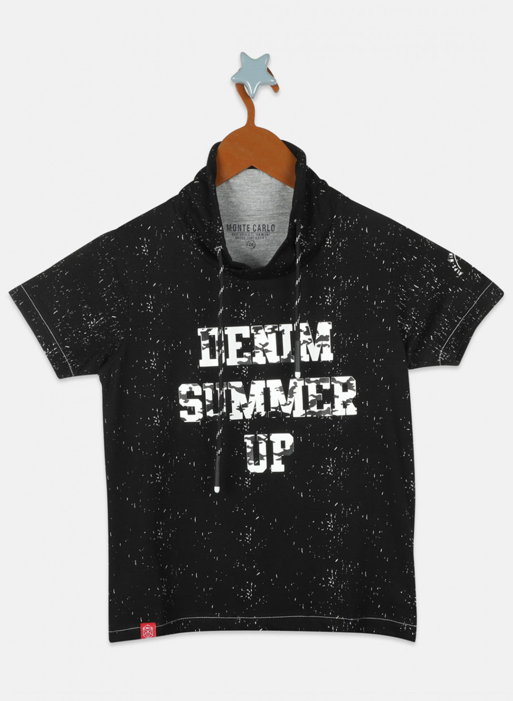Boys Black Printed T-Shirts