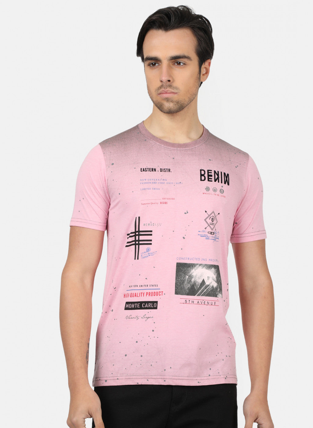Men Pink Printed T-Shirts