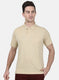 Mens Beige Plain T-Shirt
