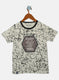 Boys Beige Printed T-Shirts