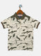 Boys Light Brown Printed T-Shirts