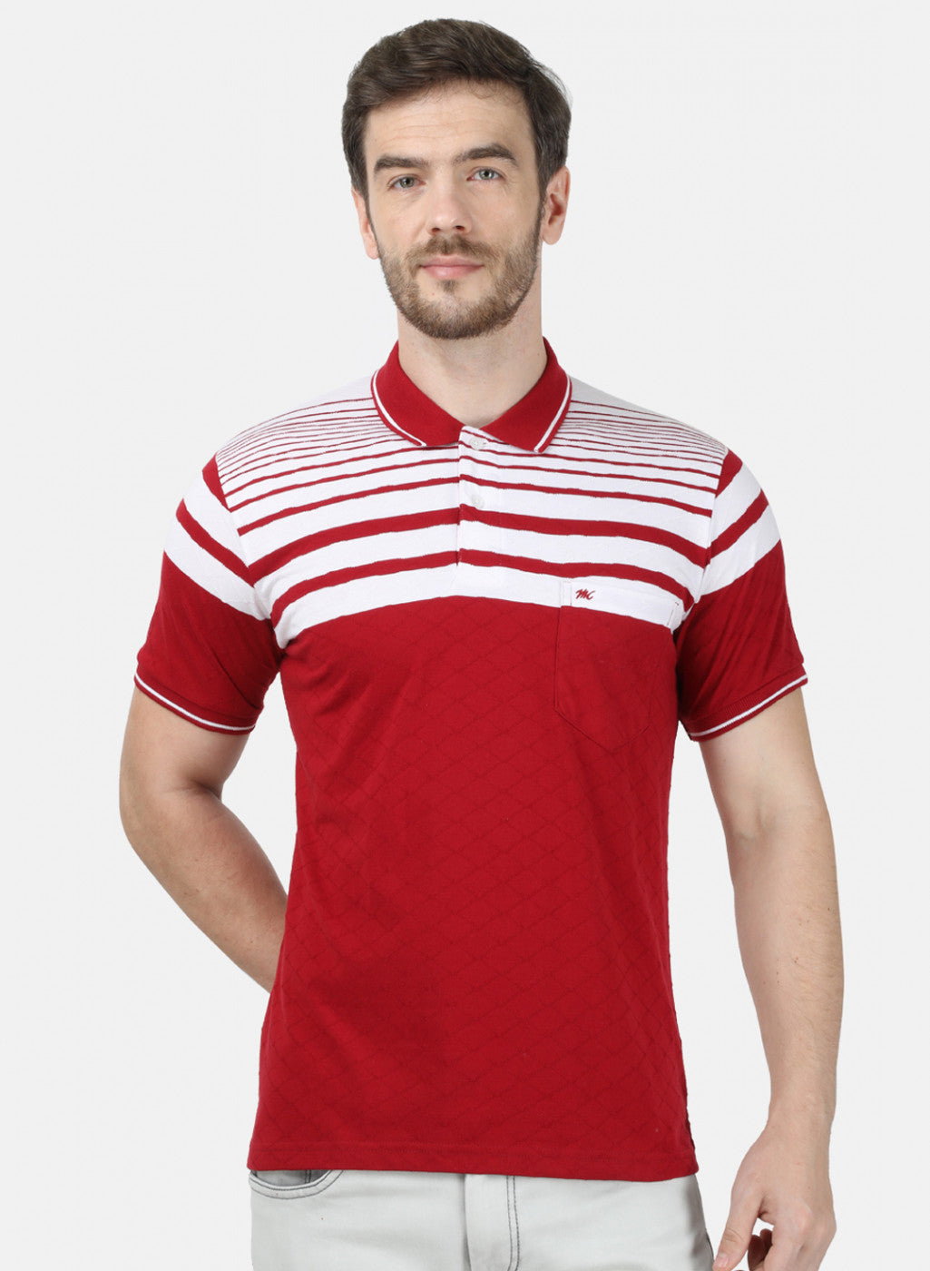Mens Maroon Stripe T-Shirt