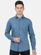 Mens Blue Printed Shirt