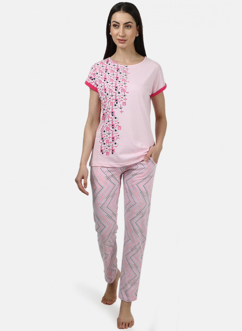Womens Pink Printed Lower Sets
