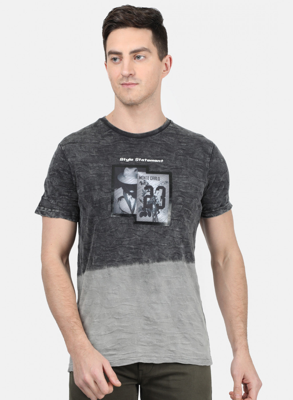 Mens Black Printed T-Shirt