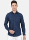 Mens Blue Printed Shirt