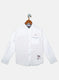 Boys White Printed Shirt