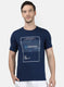 Mens Blue Printed T-Shirt
