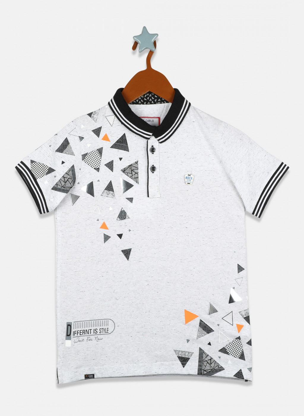 Boys White Printed T-Shirt