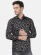 Mens Black Printed Shirt