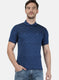 Mens NAvy Blue Stripe Collar T-Shirts