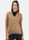 Women Brown Solid Cardigan
