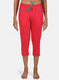 Womens Dark Pink Plain Capri